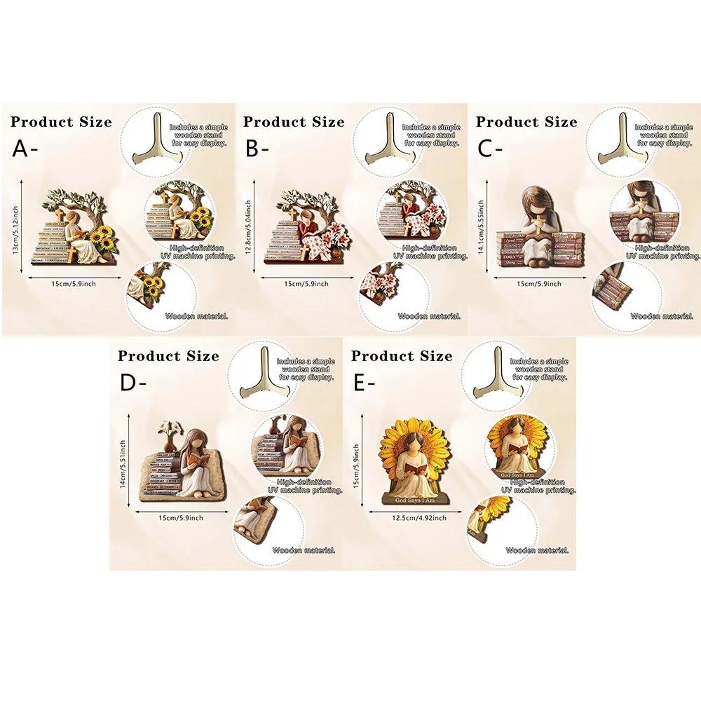 Reading Girl Wooden Bookshelf Decor