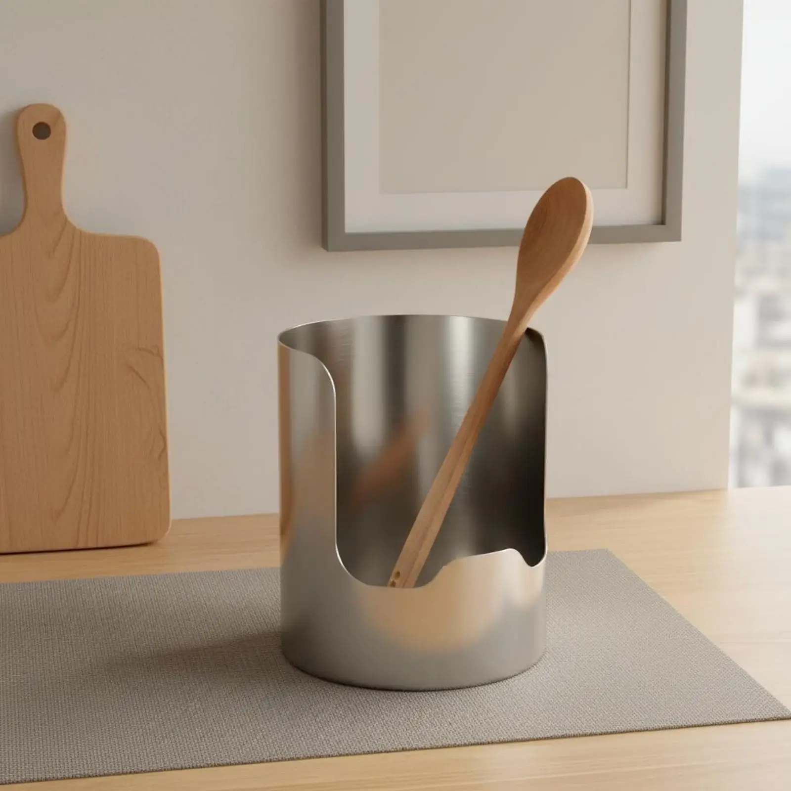 Kitchen Utensil Rack Metal Storage Organizer Stainless Steel Cutlery Container for Neat Kitchen Counters