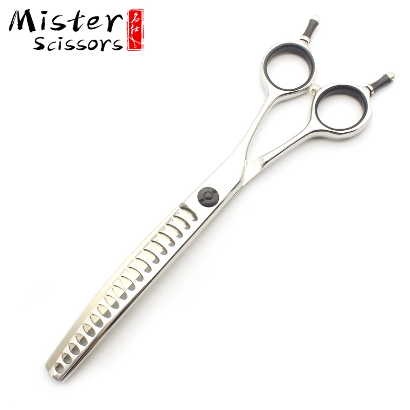 

High Quality 6.5 Inch Fishbone Teeth 440C Professional Pet Grooming Curved Thinning Scissors