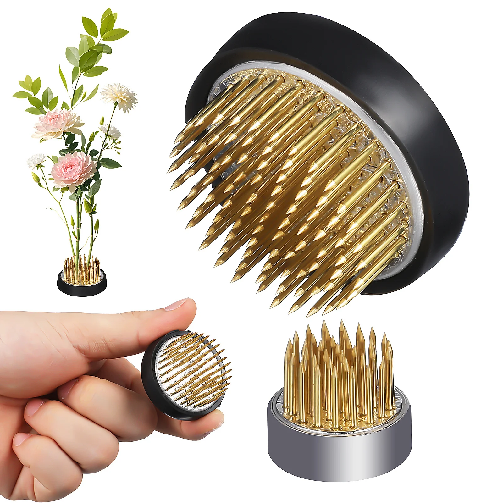 3 قطعة جيان شان قاعدة 23 مللي متر 34 مللي متر 40 مللي متر زهرة مستديرة الضفدع دبوس حامل لورشة ترتيب الأزهار ديكور المنزل تحديد الجذعية مستقرة