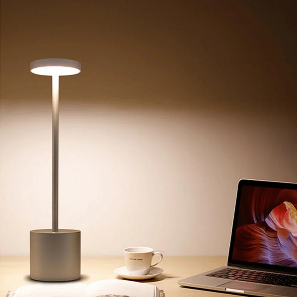 Dimmable Powered Touch Sensor Control Desk Lamp, Restaurante, Café, USB 5W carregamento lâmpada de mesa, Bar elegante luz noturna