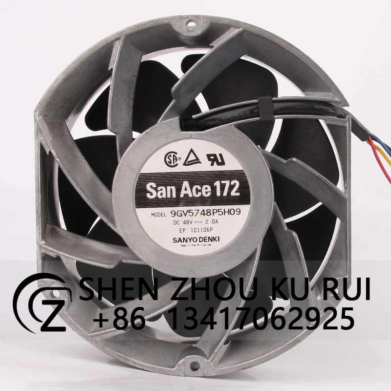 

9GV5748P5H09 Case Cooling Fan for SANYO DC48V 2.0A 172X172X51MM 17CM 17251 Large Air Volume PWM Industrial Metal Axial Flow