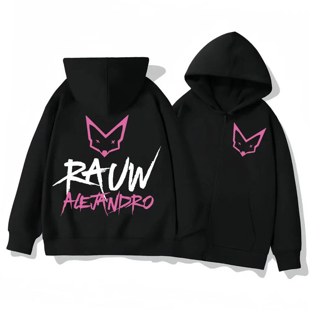 

Singer Rauw Alejandro Merch Zipper Hoodies Men Women Clothing Fashion Hip Hop Zip Up Sweatshirts High Quality Fleece Pullovers