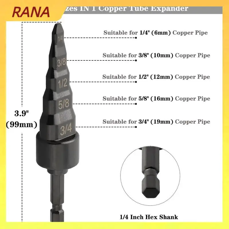 RANA 2 STKS Koperen Buis Expander, 5 In1 Airconditioner Koperen Pijp Swaging Affakkelen Boren Reparatie Tool