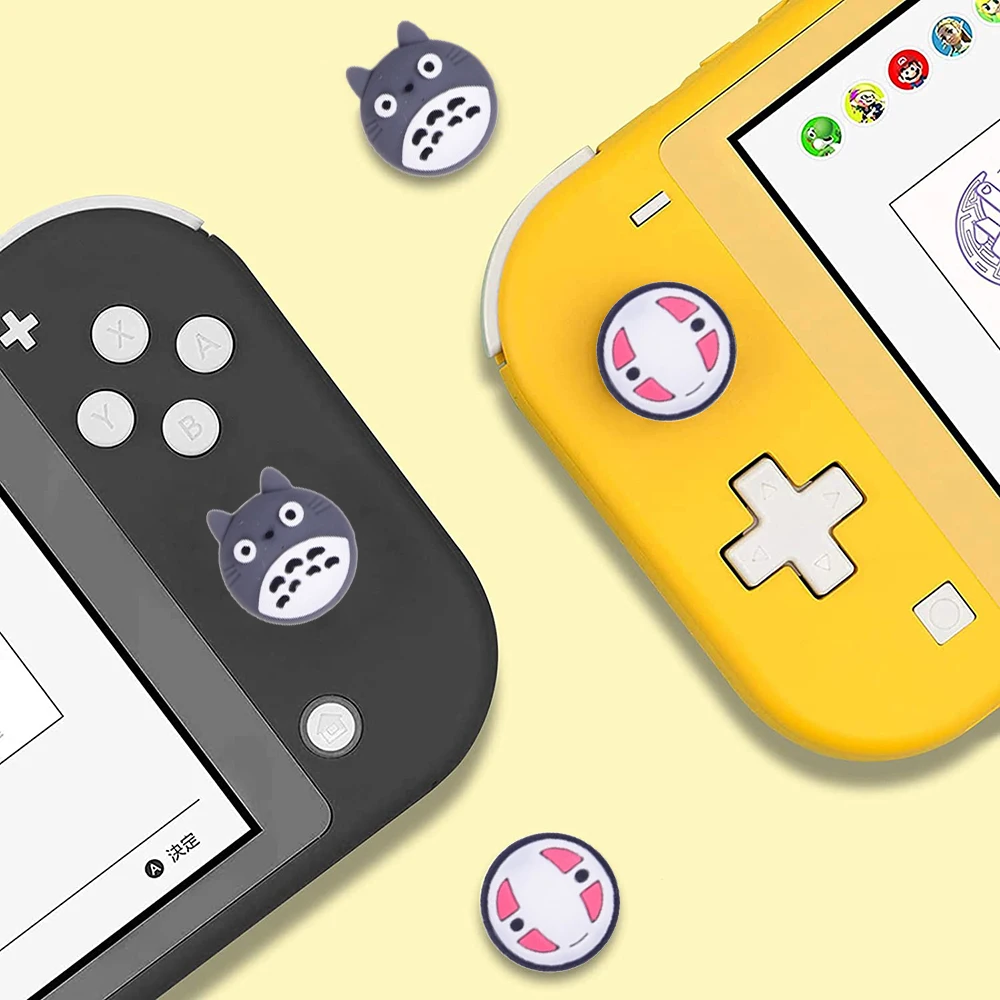 Cartoon Silicone Analog Thumb Grip Caps, Joystick Capa Protetora, Compatível com Nintendo Switch, OLED, Switch Lite, 4pcs