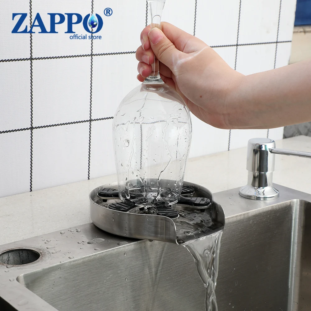 ZAPPO-enjuagador de vidrio para fregadero de cocina, enjuagador de vidrio adecuado para limpiar todo tipo de tazas/botellas para todas las ocasiones