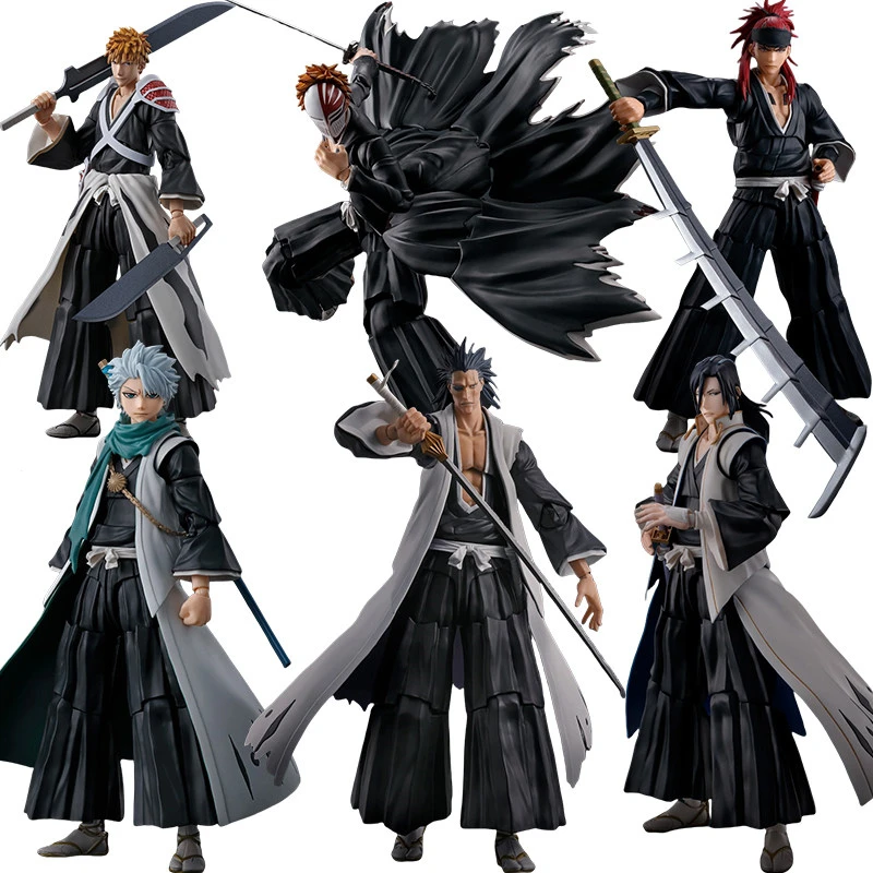 

Bandai SHF Action Figure BLEACH Ichigo Kurosaki Toushiro Hitsugaya Byakuya Kuchiki Kenpachi Zaraki Renji Abarai Gift for Boys