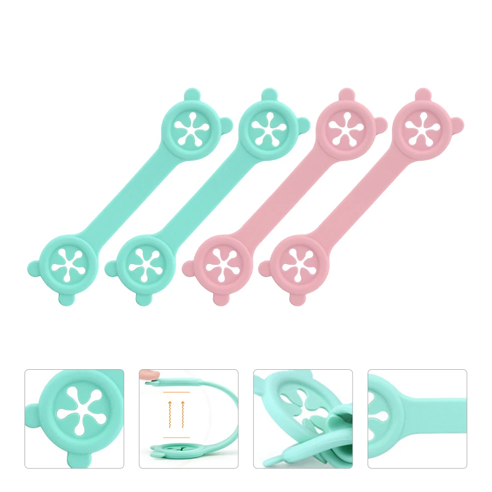 

4Pcs Soft Silicone Baby Bib Clasps Reusable Feeding Accessories for Newborn Infant Toddler Stain Free Eating Portable Convenient