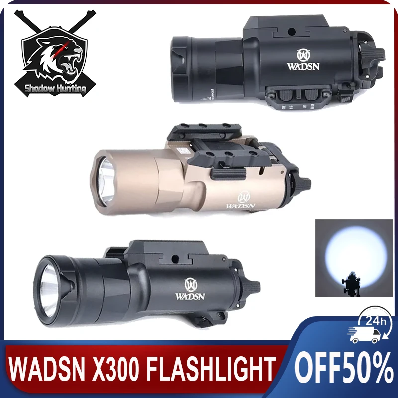 

WADSN Airsoft Tactical X300 X300U X300V XH35 for G 17 19 Pisto X300 Strobe White LED Light Flashlight Hunting Weapon Scout Light