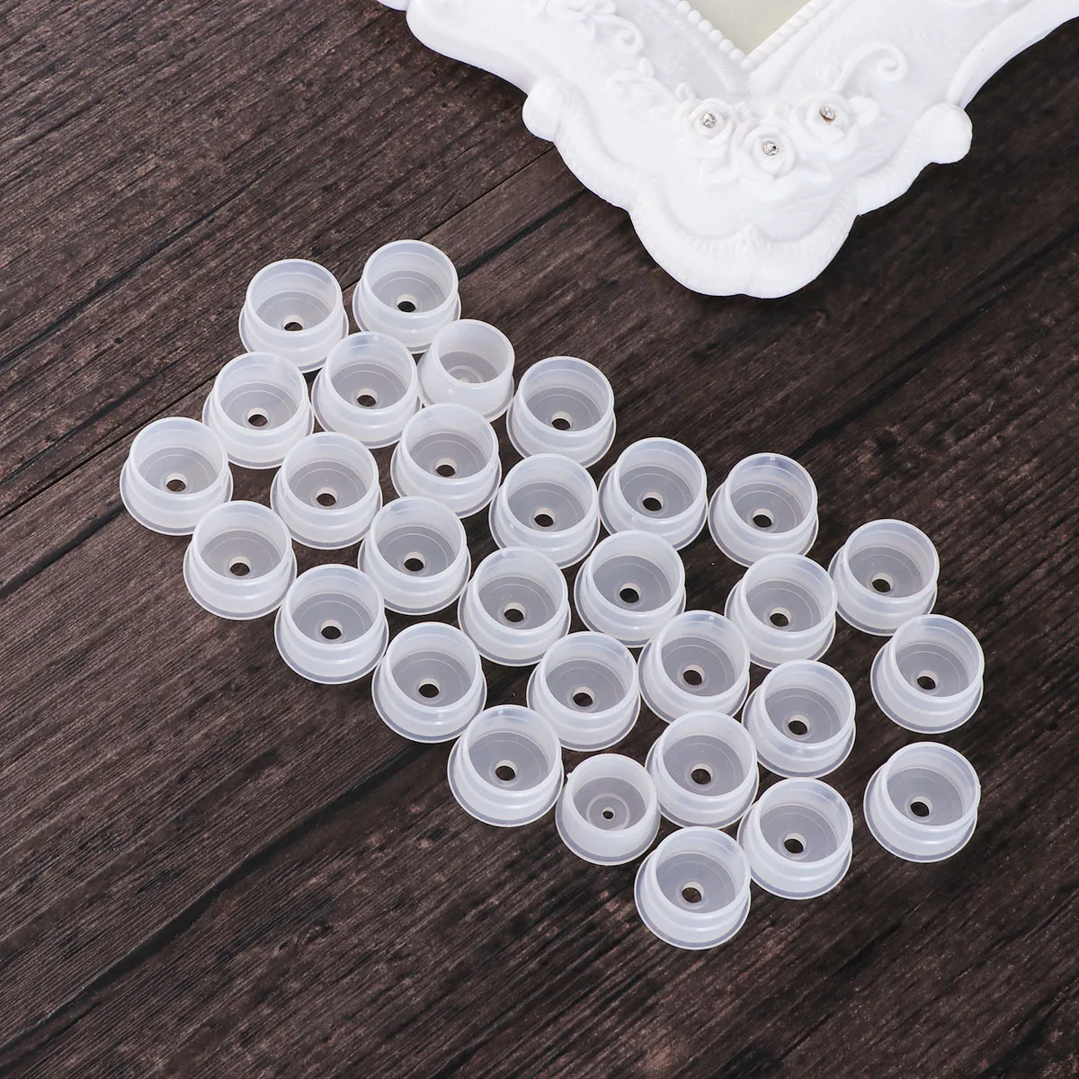 

30pcs Leakproof Seal For Bottle Pp Reusable Cap Portable Compact Non-Toxic Can End Cover Skincare Tool