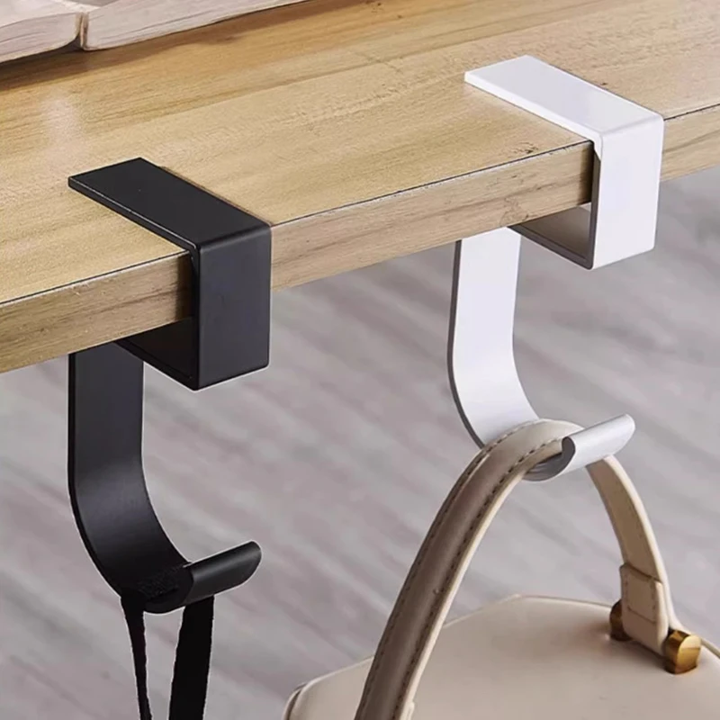 Gancho de borde de escritorio ajustable sin perforaciones, gancho lateral de mesa, soporte multifuncional, ropa, abrigo, llaves, organizador de toallas de baño