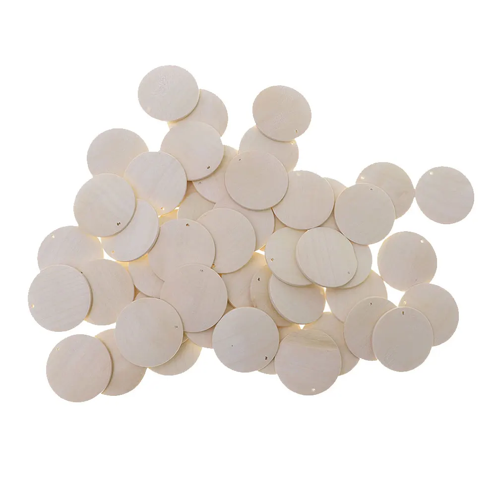 

50Pcs Wooden Round Slices Blank Craft Pieces 40Mm for DIY Painting Ornaments Scrapbooking Wedding Decorations Round Wood Pieces