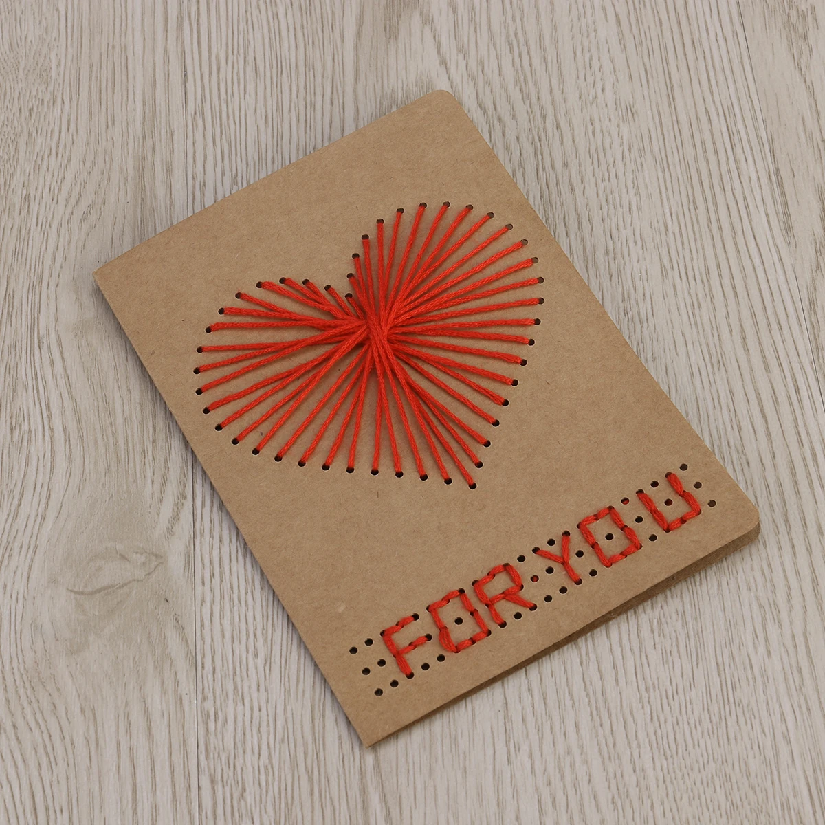 

6PCS Vintage Greeting Cards Thick Kraft Paper DIY Heart Pattern New Year Christmas Mother's Day Anniversary Holiday Cards