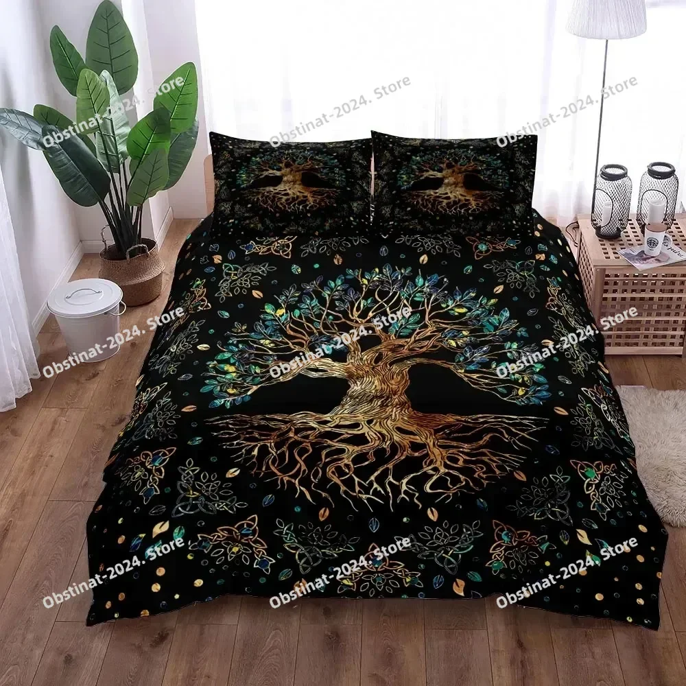3D Yggdrasil Tree of Life Bedding Set Duvet Cover Full Queen King Size Pillowcase Bed Printed Set Aldult Kid Bedroom Single Twin