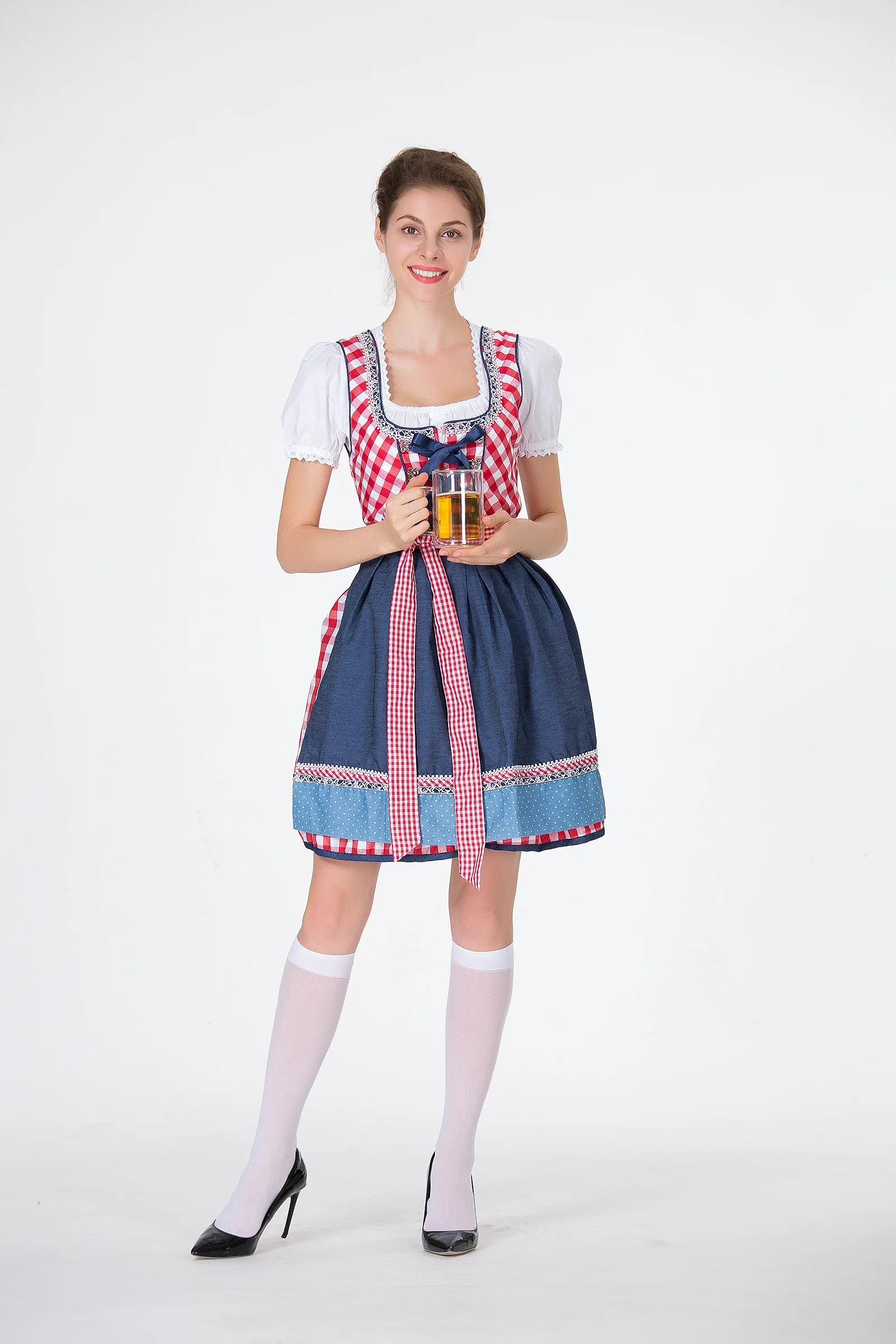 Plus Size piwo kobieta seksowna stroje na Oktoberfest festiwal piwa sukienka pokojówka Cosplay Halloween kelnerka Carnaval przebranie