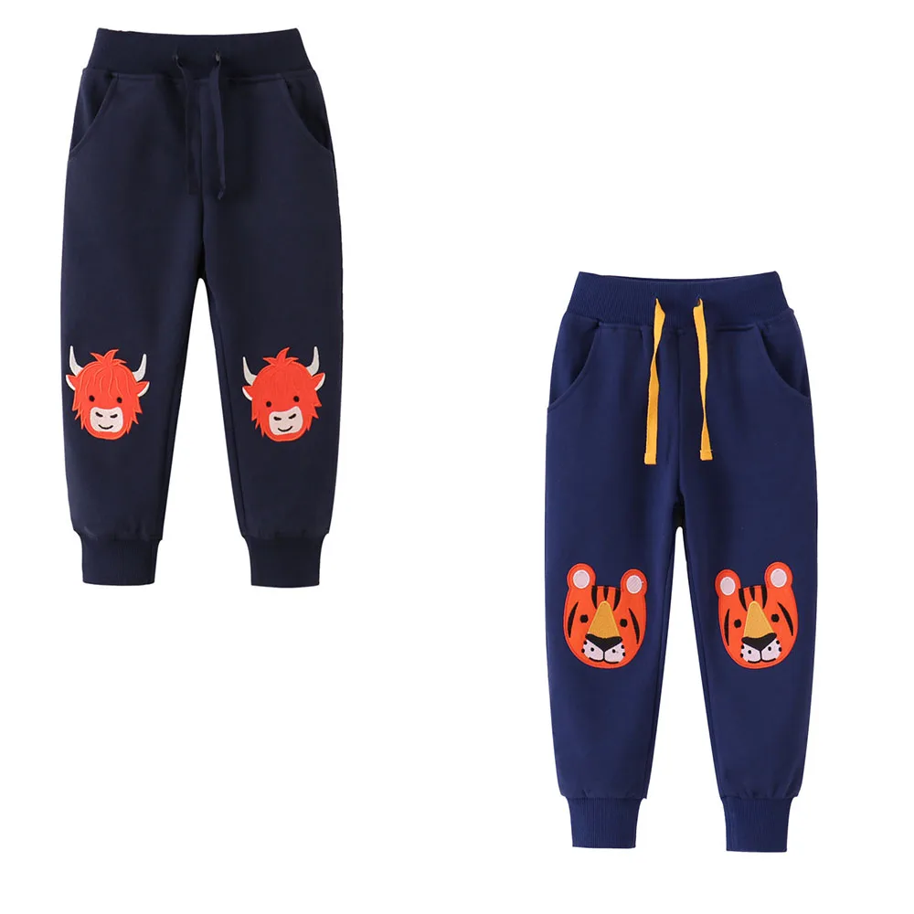 

Tiger Embroidery Kids Sweatpants 2-7T Autumn Drawstring Trousers Comfortable Wear for Boys And Girls Hot Selling Baby Pants