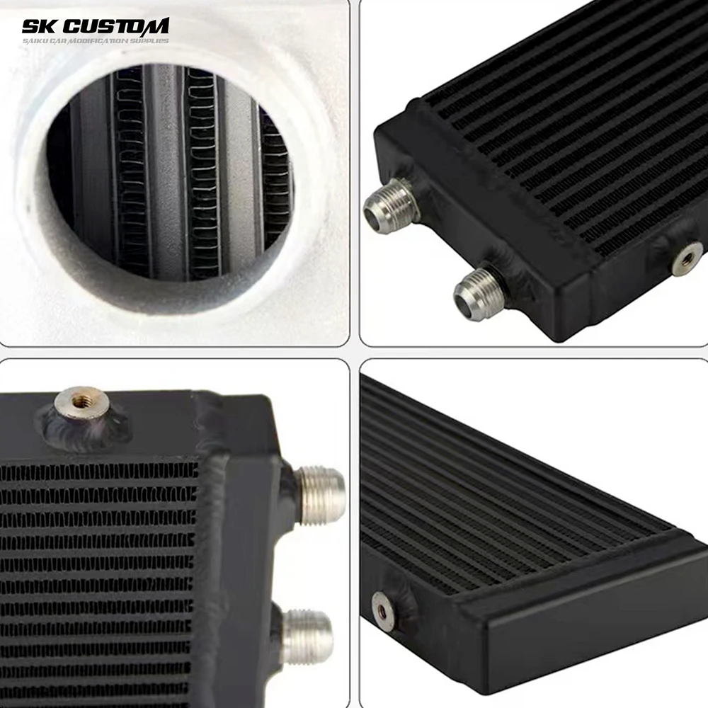 SK CUSTOM Universal Car Modification Oil Cooler Plate Dual Pass Side Outlet AN10 Fittings Aluminum Alloy Oil Cooler Car Parts