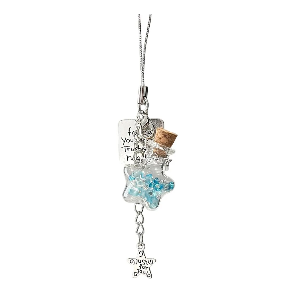 

Handcrafted Beaded Wind Chime Keychain Lightweight Resin Transparent Phone Lanyard Charm Pendant Charm Windbell Keychain