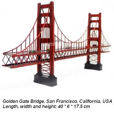 American Decorations, California, San Francisco, Golden Gate Bridge, Vintage Handmade Iron Ornaments, Gifts, Souvenirs