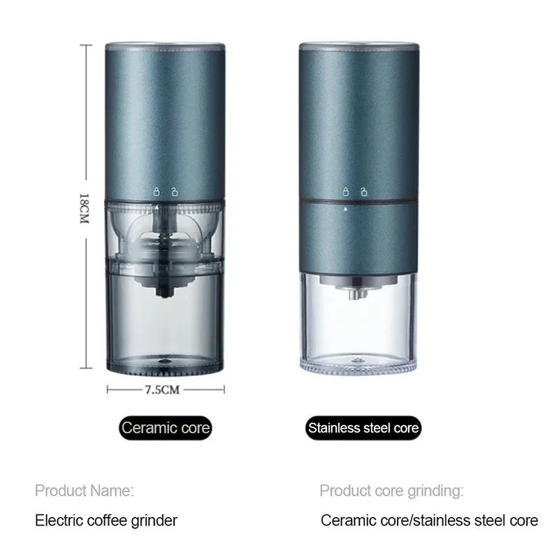 Electric Coffee Grinder Type-C Charging Portable Automatic Coffee Beans Grinder Machine Ceramic/Stainless Steel Grinding Core