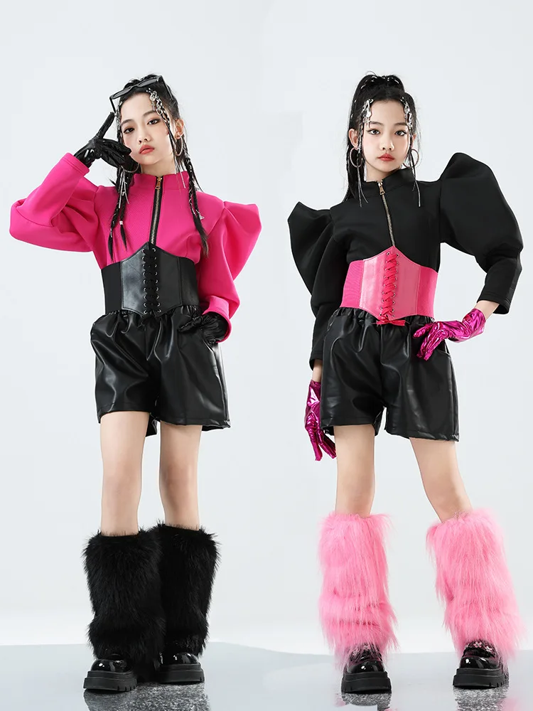 เด็กแจ๊สเต้นรําหญิง Bubble กระโปรงชุดเด็ก T-Stage Dopamine เดินเชียร์ลีดเดอร์เต้นรําชุด