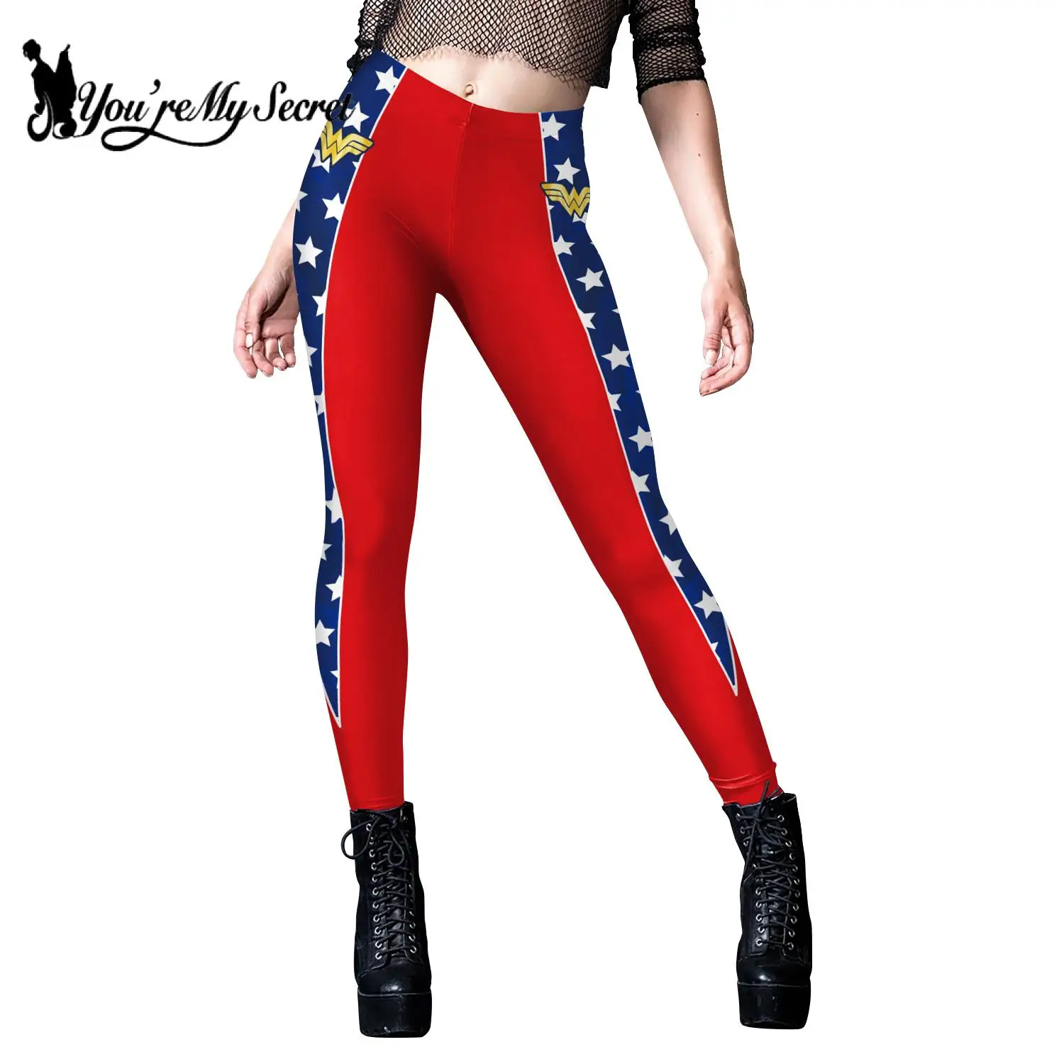 [You're My Secret] Cosplay Anime 3D Print High Waist Pants Elasticity Women Fitness Sexy Women Legging Push Up Running Trouser