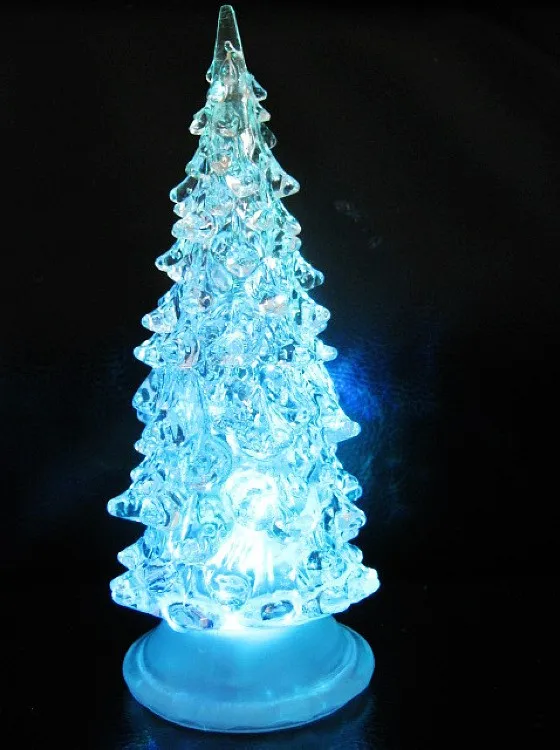 Acrylic Christmas Tree Night Light Factory Automatic Color Change Colorful Flash 15CM