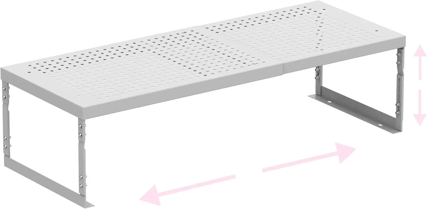

Разборная металлическая полка-органайзер - регулируемая стойка для хранения для кухни, ванной комнаты, офиса - прочная и компактная