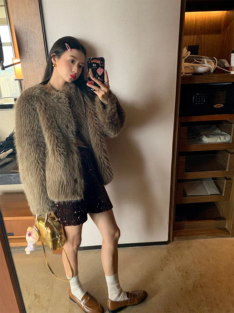 

iny Sequin A-Line Skirt Women's Design Sensation ort Skirt Bodycon Skirt Korean Sle Polyester Fabric Fall Winter N...