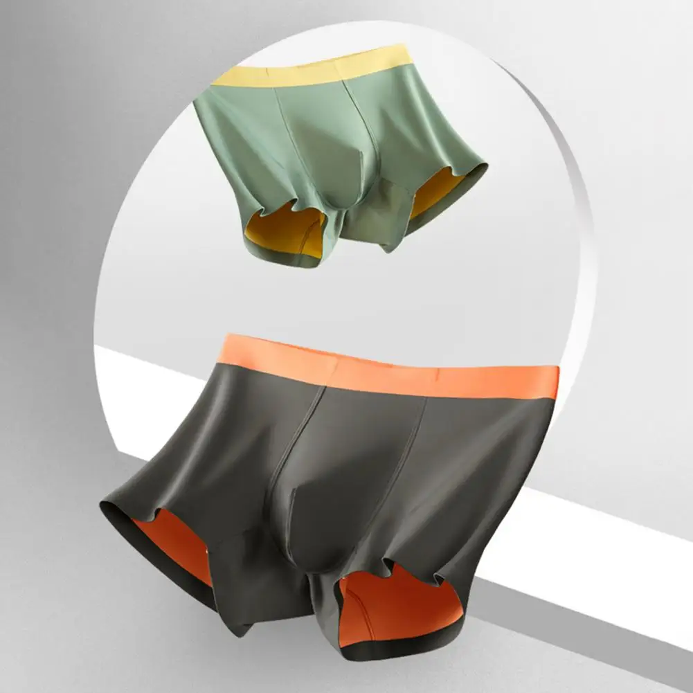 1pc Modal Men Boxers Underwear Ice Silk Light Men's Panties  Antibacterial Breathable Man Underpants