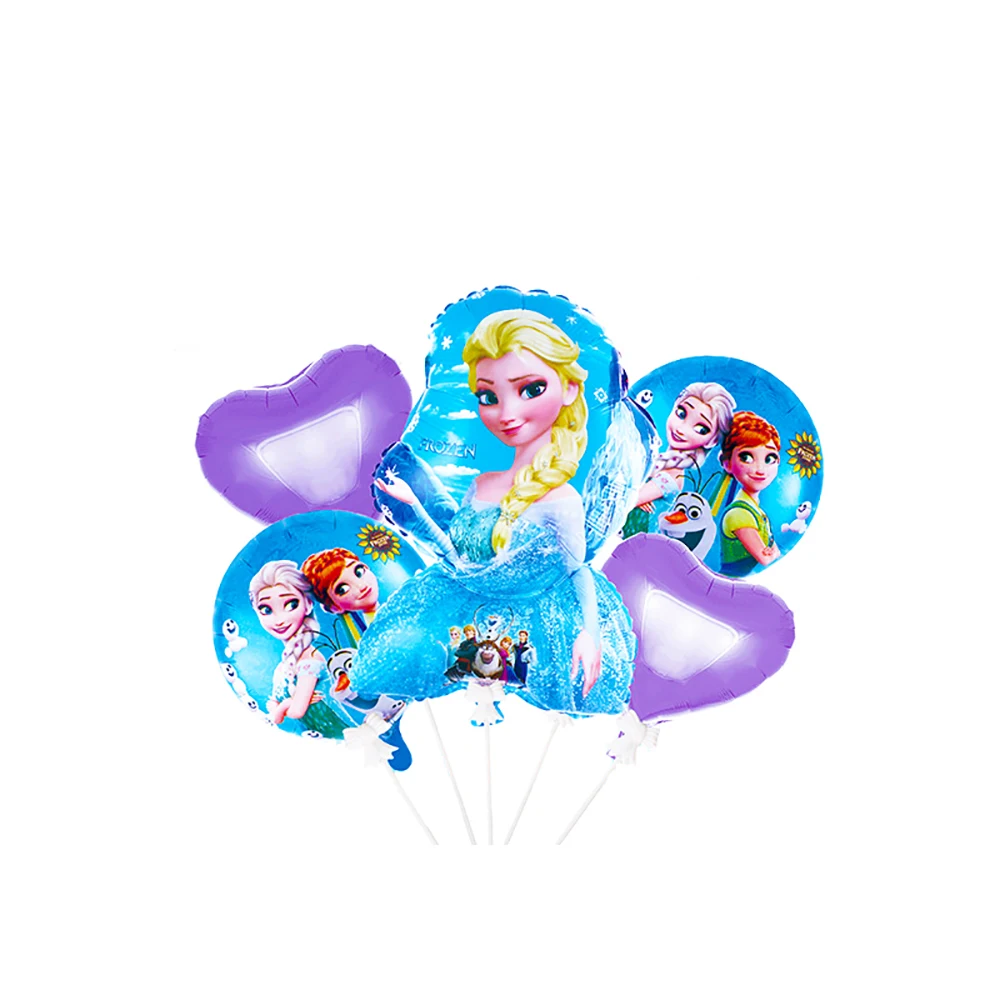 5pcs Disney Frozen Princess Elsa Anna Balloons Baby Shower decorazione per feste di compleanno per bambini palloncino in alluminio digitale