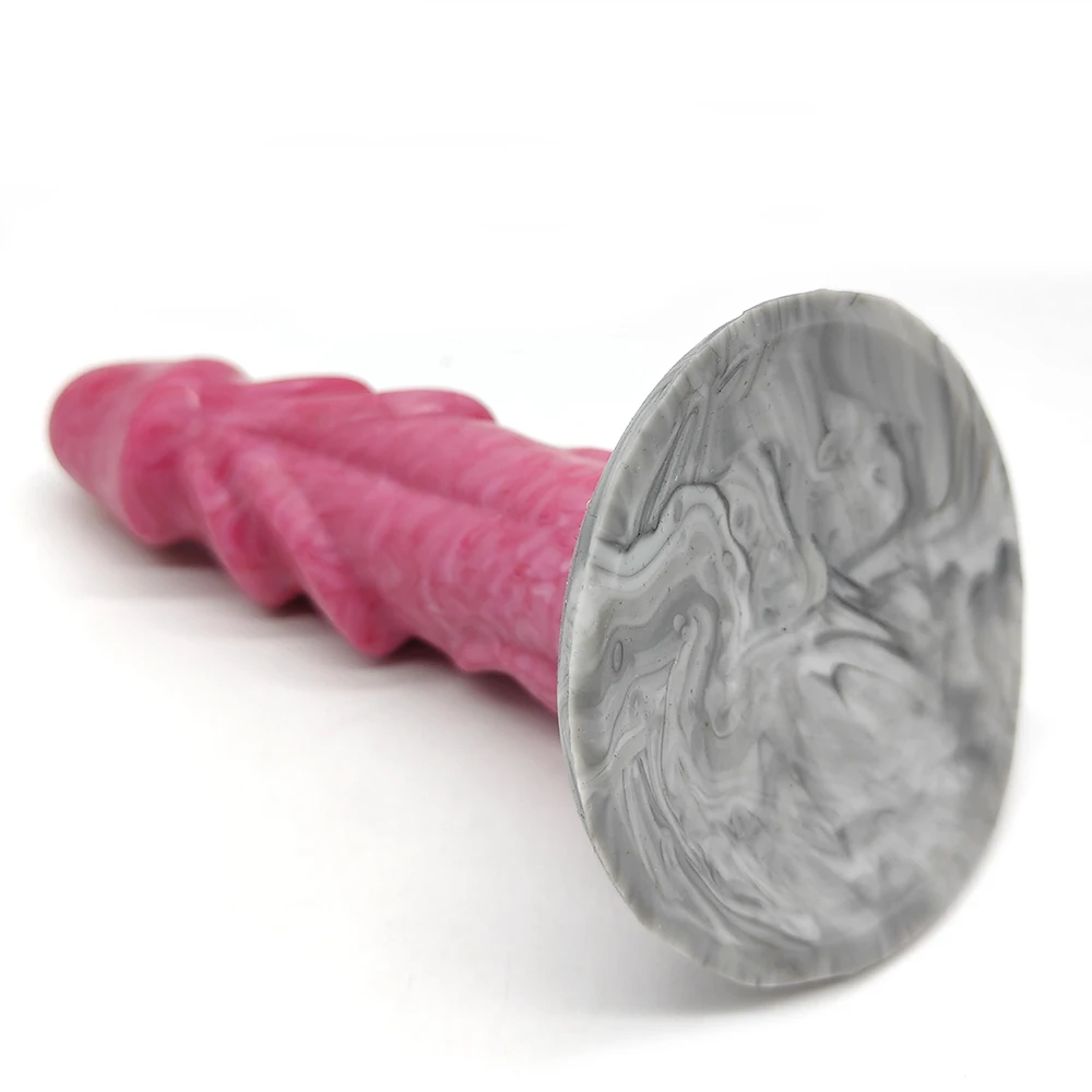 FAAK Gory Raw Meat Color Dog Dildo With Suction Cup Ribbed Animal Penis Curved Anal Plug G-spot Stimulate Sex Toy Shop