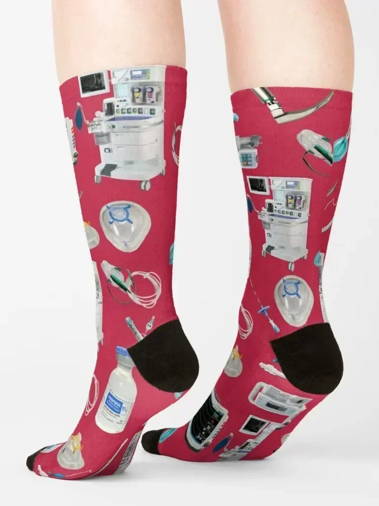Tools of the Trade MAROON Anesthesia / Anaesthesia Socks with print Run retro loose Designer Man Socks Women's