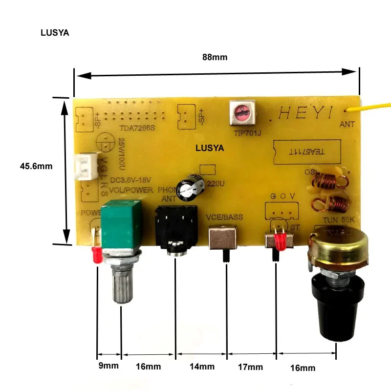 TEA5711 Stereo FM Radio Board TDA7266 Amplifier Digital Frequency Modulation Radio Board Serial Port DIY FM Radio