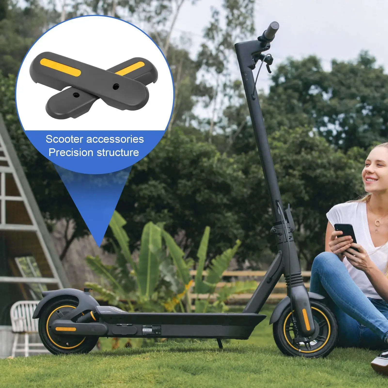 

Wheel Lid Reflective Stick Rear Decorative Cover Replacement Set For Scooter Accessories Spare Parts Rear Side Reflective Tire