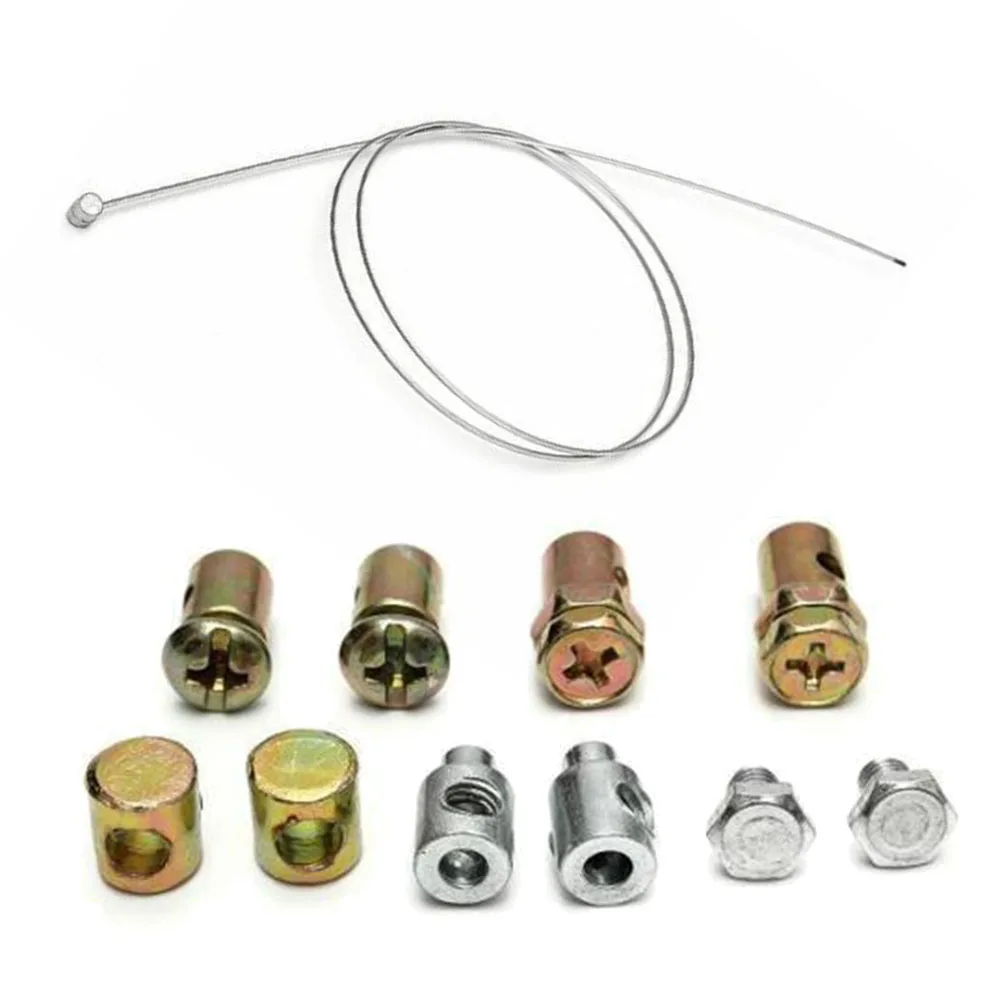 Universal Throttle Clutch Cable Repair Kit Solderless Nipple With Sleeve Nut Set With Cable Rotovator Lawn Mower Parts