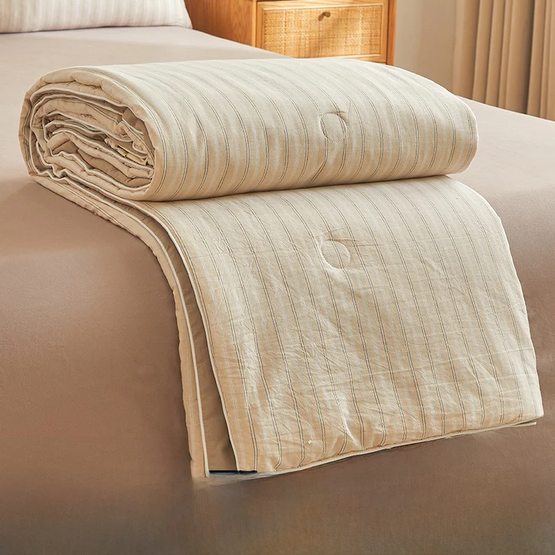 

Class a Pure Cotton Summer Quilt Four-Piece Set Simple Sle Student Dormi Bedding Single Thin Quilt Breathable Air Condi...