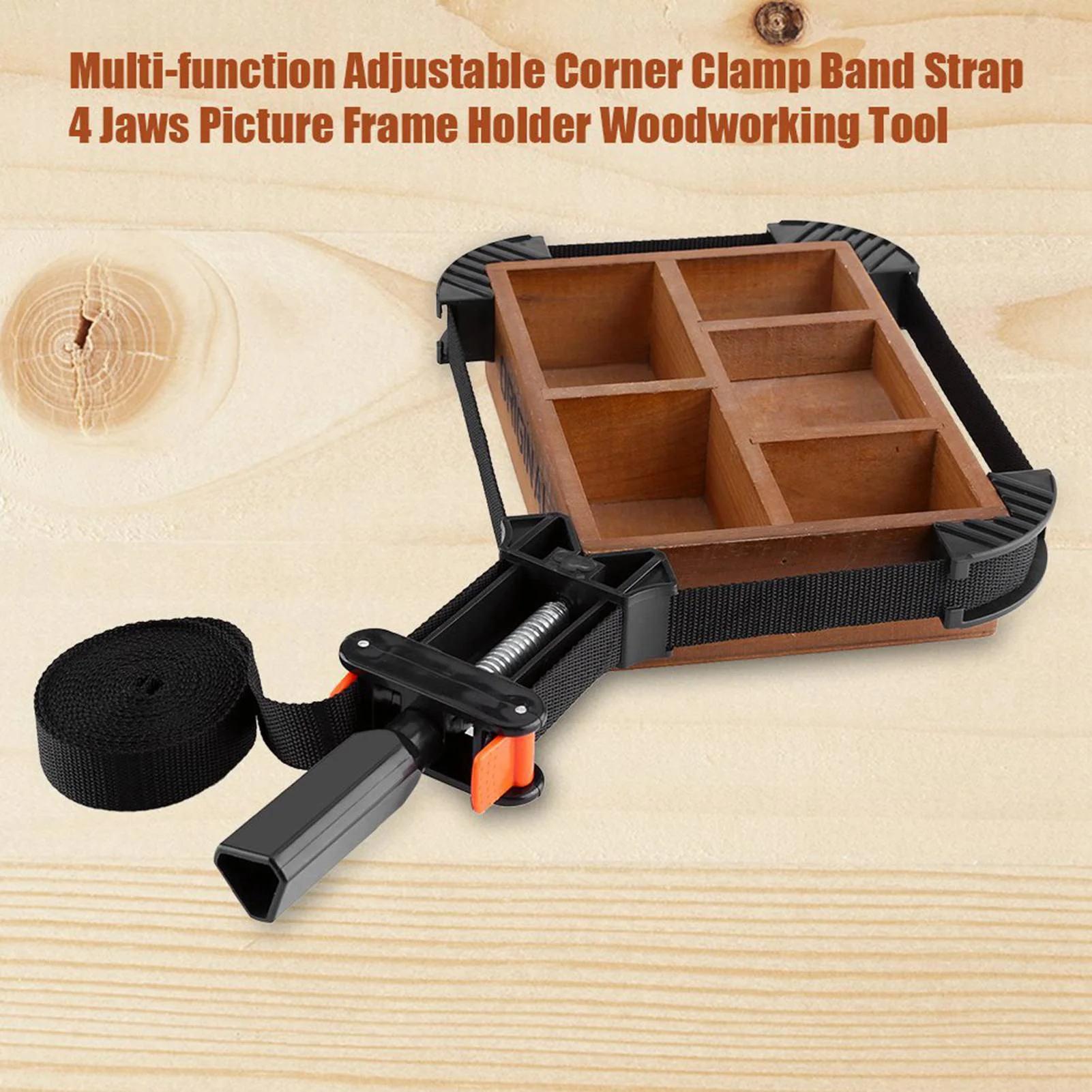 4m Multi function Adjustable Corner Clamp Band Strap 4 Jaws Picture Frame Holder Clamp Woodworking Tool