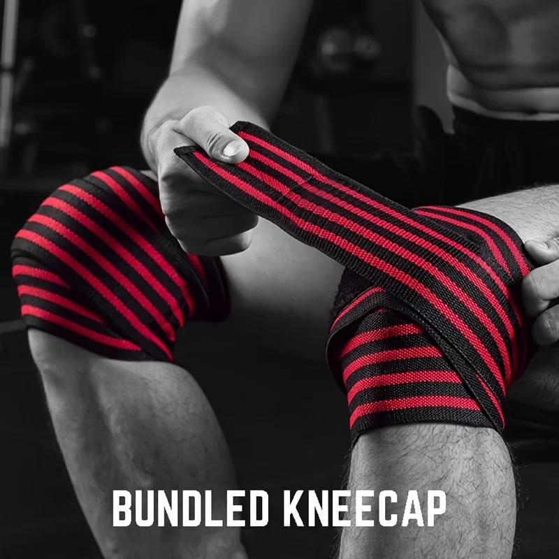 1pc Leg Knee Compression Wraps Gym Weight Lifting Squat Training Knee Protection Bandage Elastic Anti-Slip Sports Knee Brace