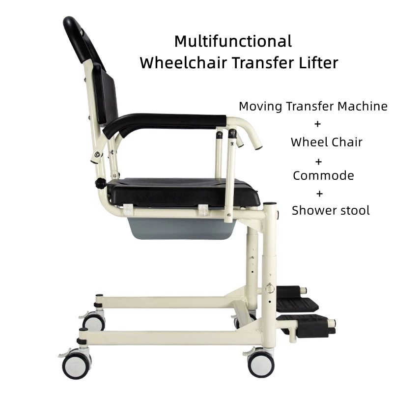 Machine de changement de vitesse de levage manuelle multifonctionnelle pour les personnes handicapées, chaise de levage de transfert de fauteuil roulant, transport monté sur le lit, levage mobile