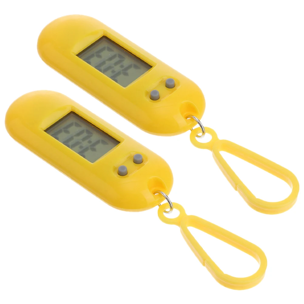 

2pcs Keychain Digital Watches Portable Electronic Hanging Watch Small Student Exam Pocket Watch For Kids Belt Bag Clip