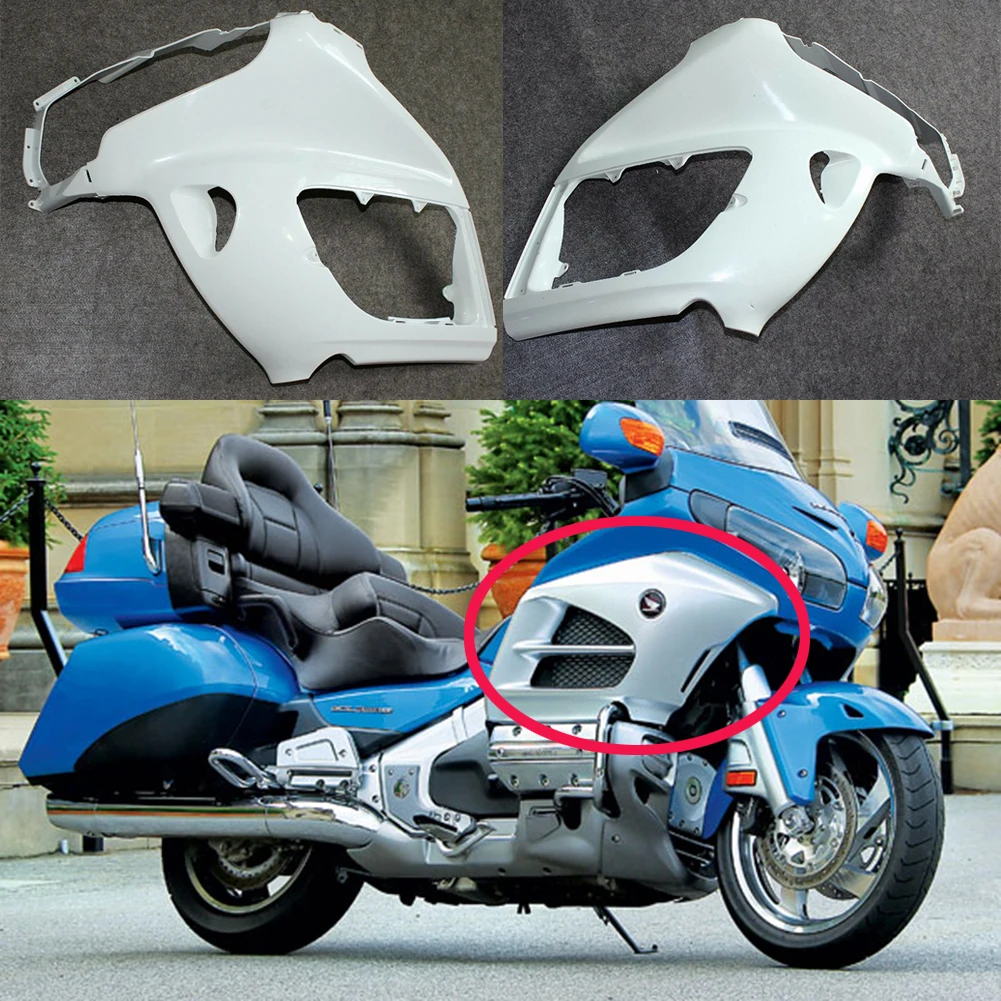 

Unpainted White LEFT & RIGHT Side Front Fairing Cover Cowl For Honda Goldwing GL1800 2001-2011