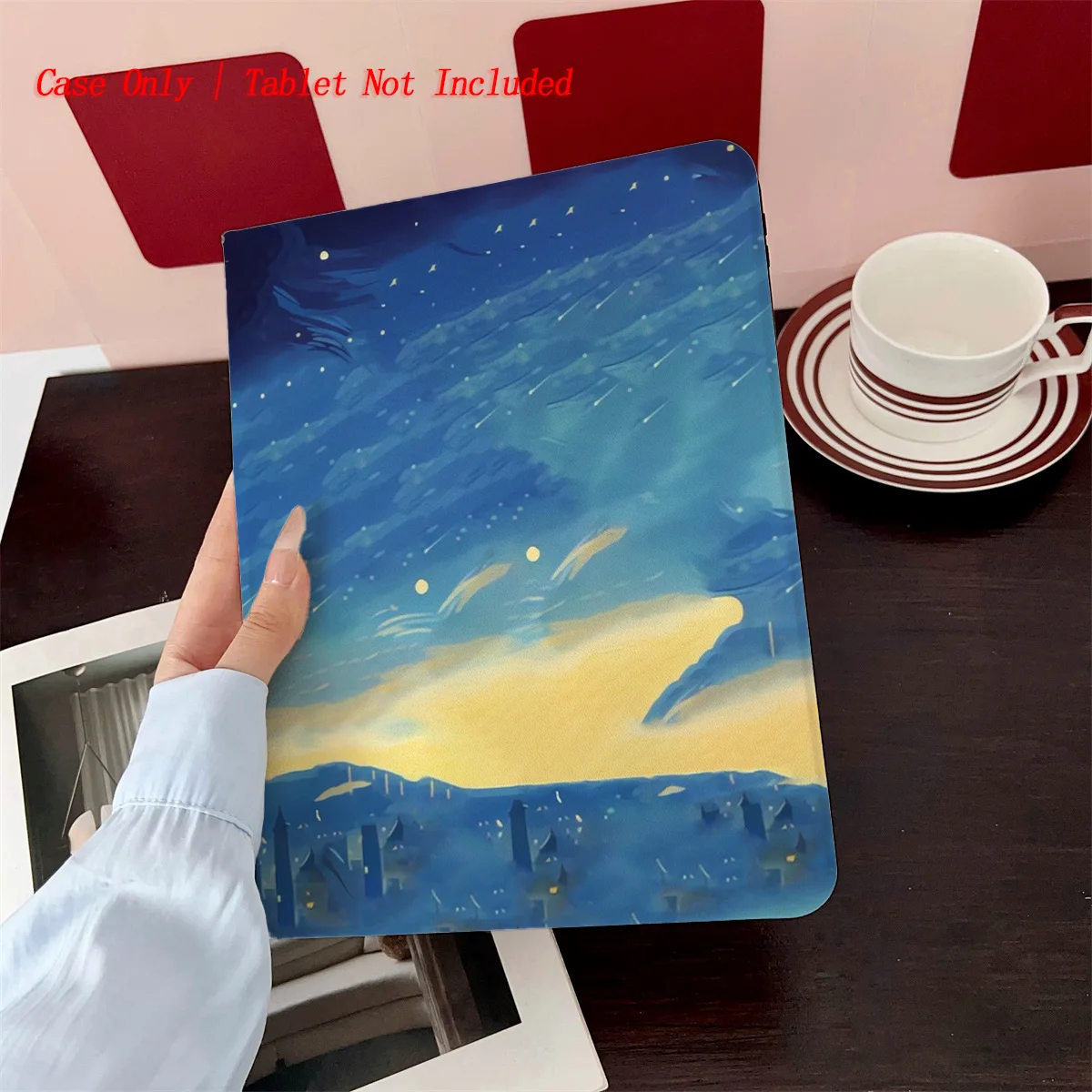 

For Apple iPad Pro 11/12.9 5th/6th Gen Case Starry Sky & Cat Patterns Soft TPU Shockproof Cover Auto Wake/Sleep