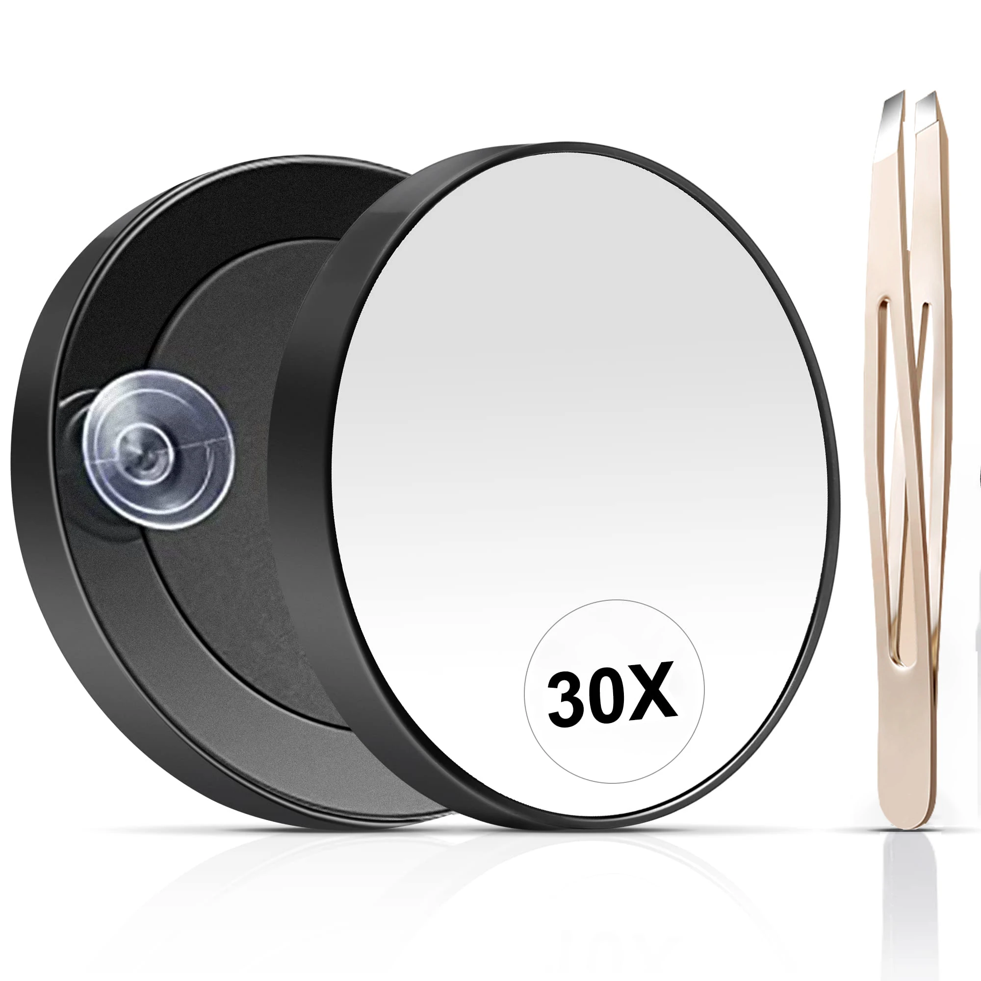 

30X Magnifying Mirror （Magnified Makeup Mirror ） with High Precision Eyebrow Clip for Grooming & Travel