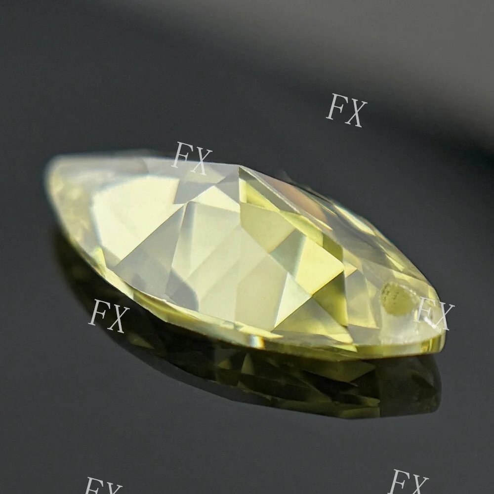 with Single Hole Oive Yellow Marquise Brilliant Cut 5A Loose Cubic Zirconia Stones 4x8~8x16mm CZ Synthetic Gems for DIY Jewelry
