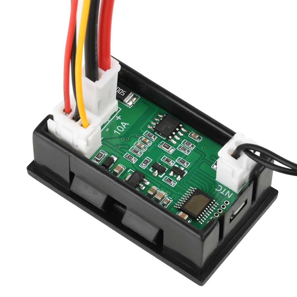 DC4-30V 10A 50A 100A Misuratore di energia digitale Voltmetro Amperometro Tensione Wattmetro Misuratore di temperatura Contatore di energia elettrica 9in1