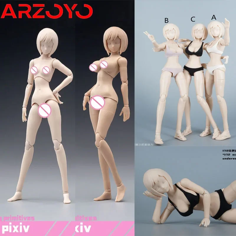 In Stock 86TOYS T86-ST 1/12 Scale Female Super Flexible Joint Body with Anime Head White Wheat Action Figure Doll Model