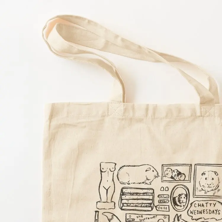 FLEABAG التوضيح أبيض وأسود حمل حقيبة حقائب مخصصة للتخصيص حمل حقيبة حقائب نسائية قماش