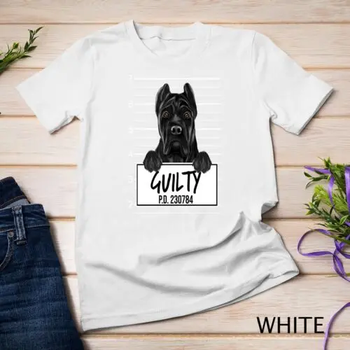 

Funny Cane Corso Mugshot Guilty Dog Unisex T-shirt