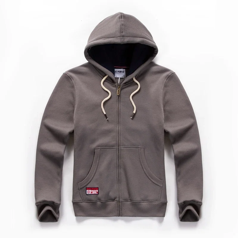 Solid Color Hoodie Men Fashion Zip Up Long Sleeve Oversized Jacket Coat Harajuku Gothic Hooded Sweatshirt Y2K Teen BP20933